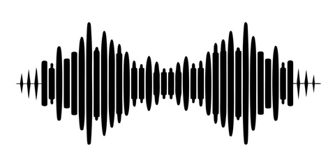 Sound wave black silhouette vector,music wave icon