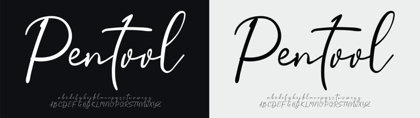 Pentool Signature Modern Branding Font. Elegant Script Font for Wedding Invitations, Business Branding, and Fashion Projects . vector illustration 
