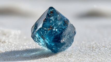 Stunning Blue Diamond Gemstone: Close-up of a Rare Blue Rough Diamond