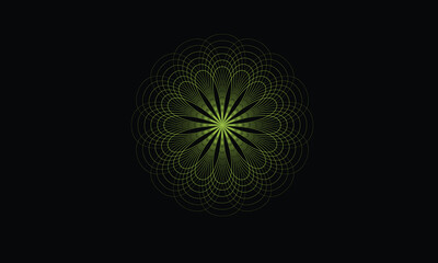 spirograph with circles, spiral graphic line, spirograph, abstract element on a black background, spirograph image