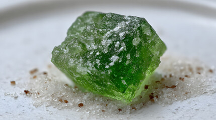 Green Crystal Candy: Gourmet Dessert Photography