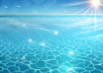 Bright sunlit ocean water with ripples and light reflections