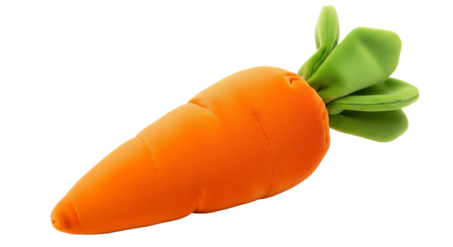 Cute Orange Plush Carrot Toy Isolated on White Background for Easter or Healthy Eating Concepts - Powered by Adobe