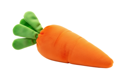 Cute Orange Carrot Plush Toy Isolated on Black Background for Healthy Eating Concept