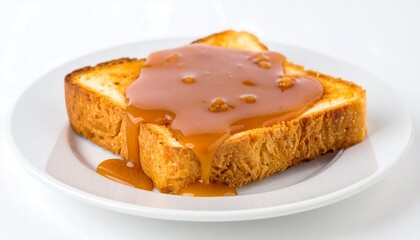 Toasted bread with caramel sauce (1)