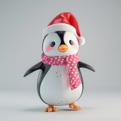 Chubby penguin character cartoon winter.