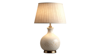 Lamp PNG, Modern Table Lamp with Light Shade, Transparent Background, Home Decor Illustration, Interior Lighting Design