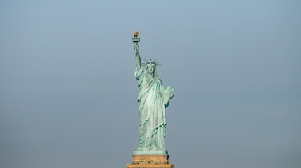 Estatua de la Libertad, La Libertad Iluminando al Mundo, Estados Unidos. La famosa estatua neoyorquina se encuentra en la Isla Ellis. EE. UU.