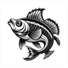 Fototapeta premium Intricate Black and White Fish
