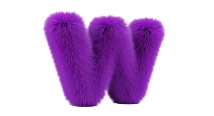 Fuzzy Purple Letter W Graphic Design Element for Marketing and Creative Projects