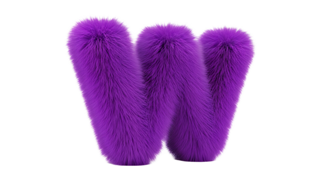 Fuzzy Purple Letter W Graphic Design Element for Marketing and Creative Projects