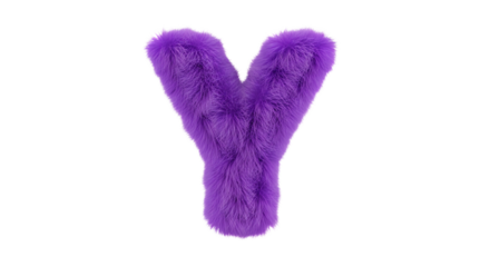 Fuzzy Purple Letter Y Graphic Design Element for Marketing and Creative Projects