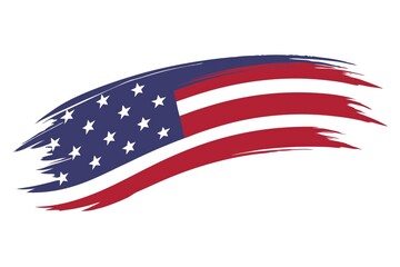 Obraz premium American Flag Brush Stroke Design - Abstract American flag design with a brush stroke effect, perfect for patriotic projects and celebrations