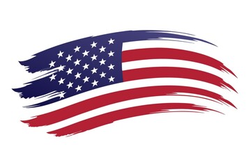 Fototapeta premium American Flag Brushstroke Design - Patriotic symbol, national pride, freedom, independence, American heritage. A dynamic representing the spirit of the USA