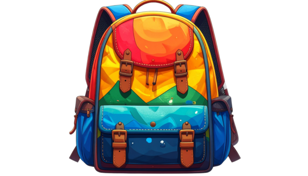 Backpack PNG, Stylish Travel and School Bag with Straps, Transparent Background, Luggage and Accessory Illustration, Student and Outdoor Design