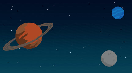 Fototapeta premium Space background design with planets vector