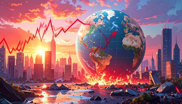 Global economic crisis depicted in apocalyptic art