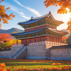 Fototapeta premium Gyeongbokgung palace in autumn South Korea