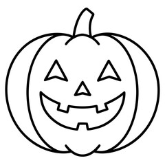 Minimalist line art Halloween pumpkin with carved face vector illustration for modern festive design,
Halloween pumpkin line vector,
Spooky jack o lantern icon,
Clean carved pumpkin drawing
