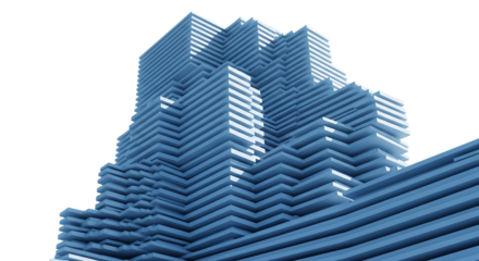 Modern Blue Abstract Building Architecture Design Contemporary Urban Skyline Concept Stock Photo