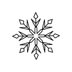 Minimalist line art snowflake vector illustration with elegant winter design for commercial use,