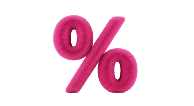 Pink Fuzzy Percentage Sign Illustration Discount Sale Promotion Business Finance Concept Vector Graphic - Powered by Adobe