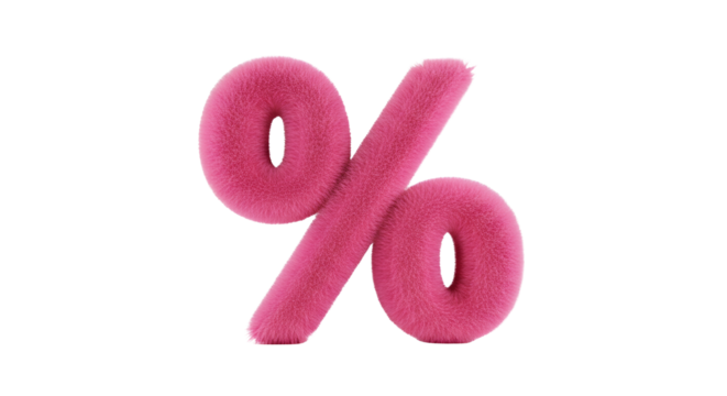 Pink Percentage Symbol Illustration for Business Finance Marketing and Discount Promotions