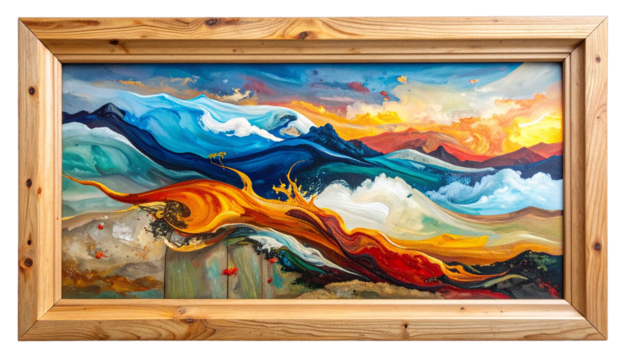 Abstract Painting PNG, Modern Art with Colorful Brush Strokes and Creative Patterns, Transparent Background, Contemporary Artwork Illustration, Artistic Design Element