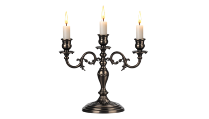 Candle Holder PNG, Elegant Stand for Candles with Decorative Design, Transparent Background, Home Decor Illustration, Lighting and Interior Design Element