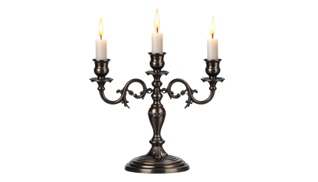 Candle Holder PNG, Elegant Stand for Candles with Decorative Design, Transparent Background, Home Decor Illustration, Lighting and Interior Design Element