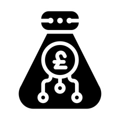 icon save currency money with style glyph
