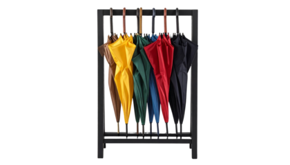Umbrella Stand PNG, Modern Holder for Umbrellas with Stylish Design, Transparent Background, Home and Office Accessory Illustration, Storage and Organization Element
