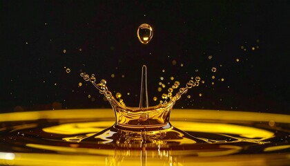 Liquid Luminescence: Mercury-Gold Fusion in Macro Splash (8K)