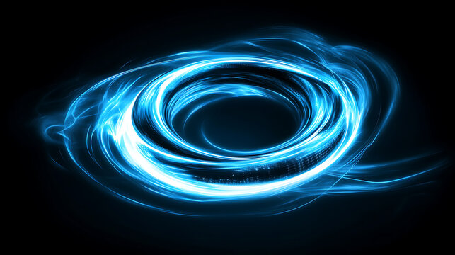 Vibrant Blue Swirl on Dark Background