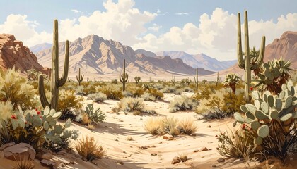 Desert landscape painting