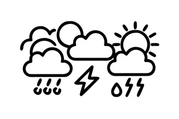 Weather forecast icon set