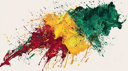 Fototapeta premium a vibrant and abstract representation of a map with various colors splashed across it in an expressive style that resembles paint or ink splatters