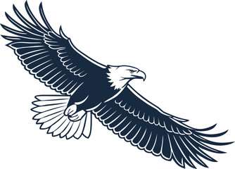 Obraz premium dove of peace and eagle flying silhouette vector illustration with wings and tribal design