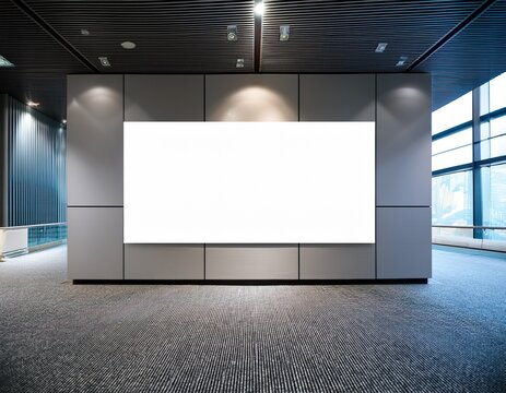 blank exhibition wall in modern convention center