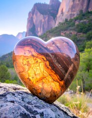 Heart-shaped stone in nature