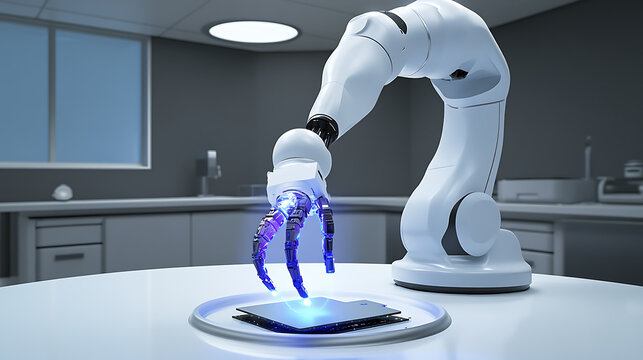 Robotic Arm Interacting with a Smartphone in a Laboratory Setting