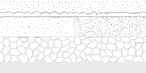 Abstract layered background with diverse textures and patterns in shades of white and gray