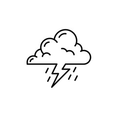 Fototapeta premium Line Art Illustration of a Thunderstorm