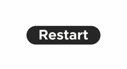 Restart button on black background, restart button for electronic device. Reset button for modern technology, digital switch, and electrical equipment.