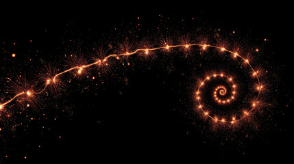 Captivating Golden Fractal Spiral Illustrating Intricate Mathematical Symmetry in Cosmic Design