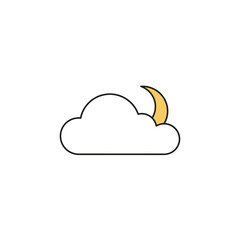 Fototapeta premium Night Sky Cloud and Crescent Moon Icon