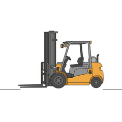 Orange and Gray Forklift Illustration