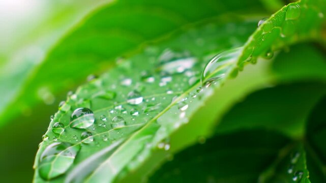 Close-up of a dewy leaf
