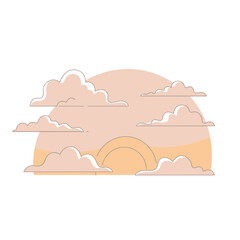 Pastel Sunset Landscape Illustration