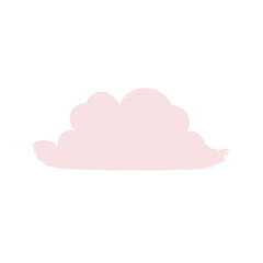 Pink Cloud Illustration on White Background